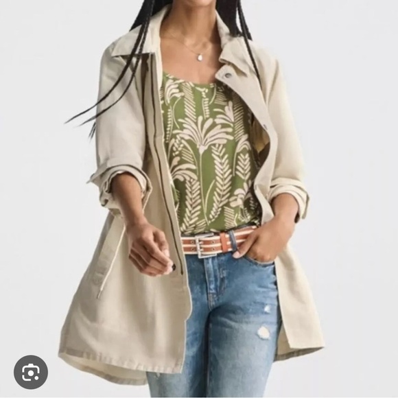 Cabi Linen blend Excursion Anorak jacket beige size: XS - Picture 1 of 11